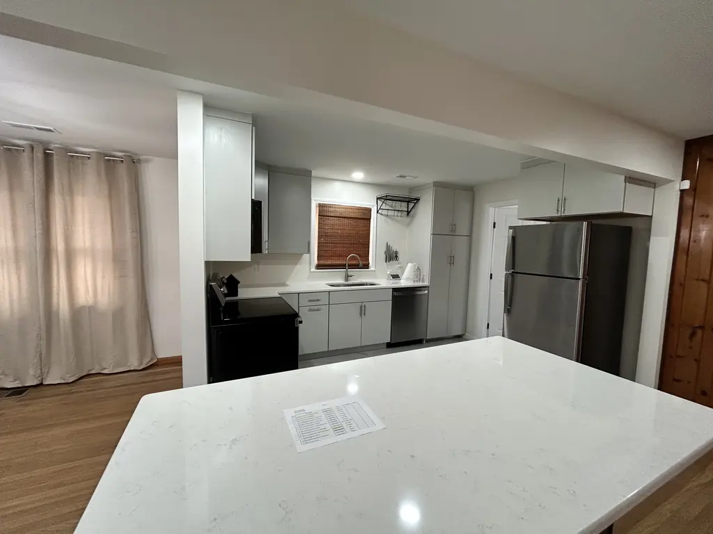 New white kitchen cabinets and counters in Knoxville, Tennessee