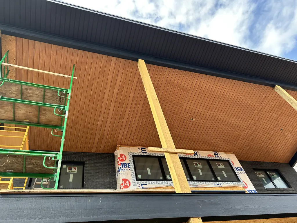 Patio cover framing with the wood ceiling going in, Knoxville, Tennessee