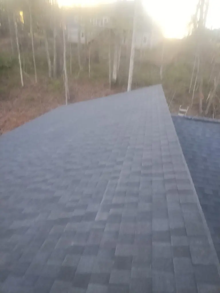 Completed shingle roof at dusk in Knoxville, Tennessee